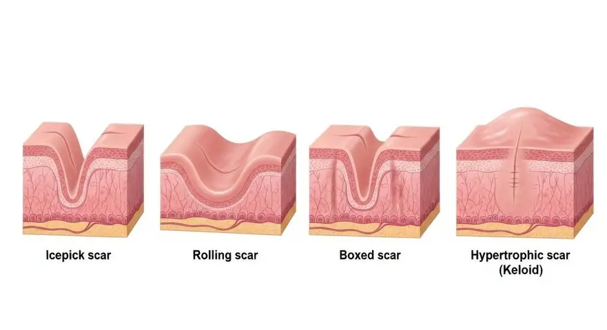 diiferent types of acne scars